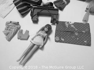 Dolls, doll clothes, accessories and playhouse {photos were taken in black and white by mistake)