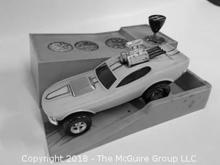 Vintage 1972 Hasbro Stick Shifter toy race car {photos were taken in black and white by mistake)