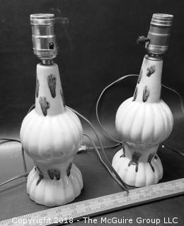 Pair of table lamps without shades {photos were taken in black and white by mistake)