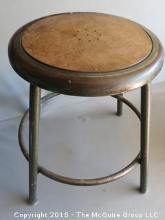 Vintage metal stool; 17 1/2" tall