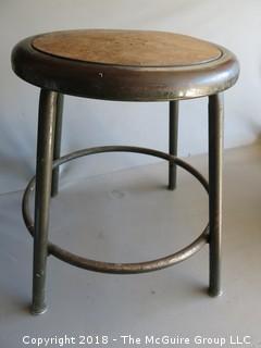 Vintage metal stool; 17 1/2" tall