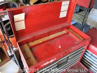 2 section Craftsman tool box on casters