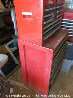 2 section Craftsman tool box on casters