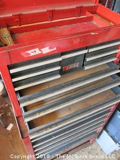 2 section Craftsman tool box on casters