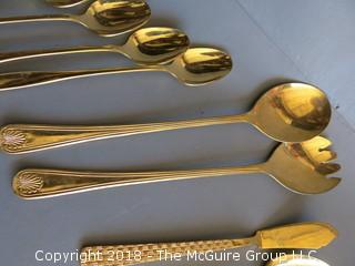 53 pieces of gold toned flatware 