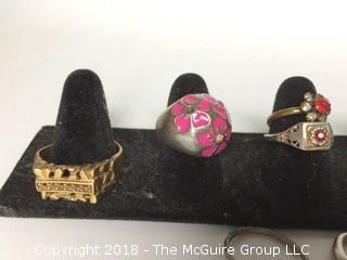 Collection of costume (9) rings  