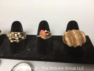 Collection of costume (9) rings  