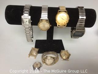 Group of 8 Watches Including Lord Elgin, Bucherer, Gruen, Faux Cartier, Bulova