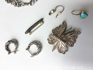 Sterling Earrings, Bracelets, and Pins