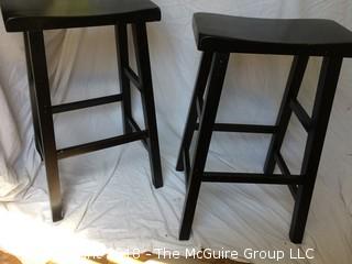 Pair of Black Bar Stools