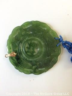 Jade Egg with Bird, Carved Jade Medallions