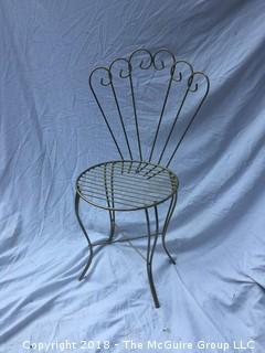 Mid Century Hollywood Regency Metal Vanity Chair