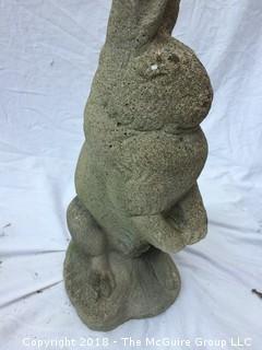 Concrete Garden Bunny Statue and Plant Pot with Trellis