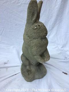 Concrete Garden Bunny Statue and Plant Pot with Trellis