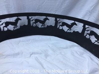 Metal Fire Ring with Running Horse Cutouts