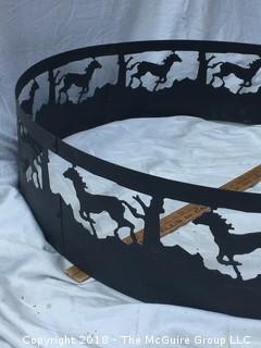 Metal Fire Ring with Running Horse Cutouts