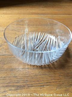 Silver Wave Glass Bowl by Fumio Sasa for Hoya