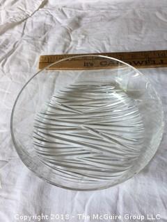 Silver Wave Glass Bowl by Fumio Sasa for Hoya