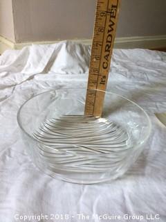 Silver Wave Glass Bowl by Fumio Sasa for Hoya