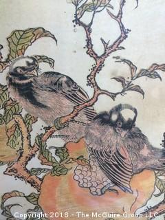 Framed Asian Print of Birds in Tree