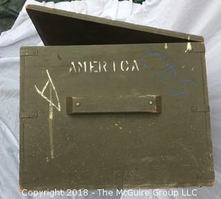 Wooden Army Trunk with Labels