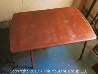 Mid-Century Table with period stenciling; 