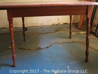 Mid-Century Table with period stenciling; 