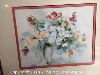 Two Framed Prints of Still Lifes of Flowers