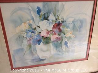 Two Framed Prints of Still Lifes of Flowers