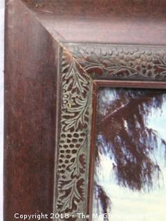 Photograph of Shore in Lovely Wood Carved Frame Under Glass