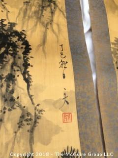 Three Asian Scrolls Ink on Paper Signed Landscapes