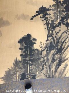 Three Asian Scrolls Ink on Paper Signed Landscapes