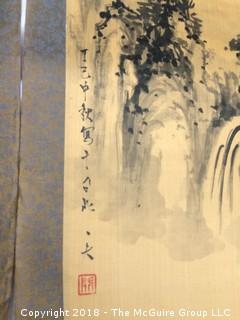 Three Asian Scrolls Ink on Paper Signed Landscapes