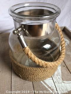 Beachy Wood Tray and Water Jug