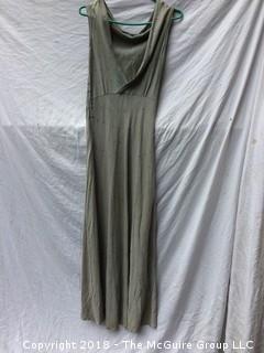 Vintage 1920s Evening Gown with Wrap, Sequins, Size Small