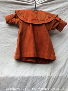 Vintage Toddler Size Wool Coat with Buttons, Buckle, With Lining and Embroidery