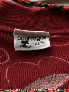 Courreges Paris Embroidered Sweater, Med to Large