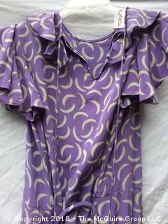 Vintage Mary McFadden Moon Print Dress Size 10 with Belt