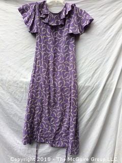 Vintage Mary McFadden Moon Print Dress Size 10 with Belt