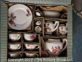 Vintage children's china set in original box and packaging