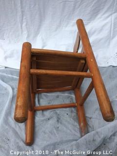 Vintage Wood Child's Chair with Old Decal