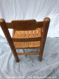 Vintage Wood Child's Chair with Old Decal