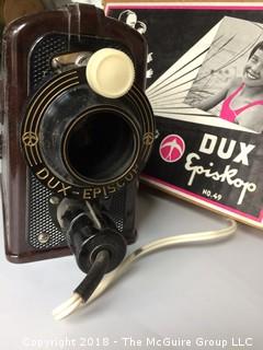 Vintage Dux Episcope Projector with Working Light and Original Box and Instructions