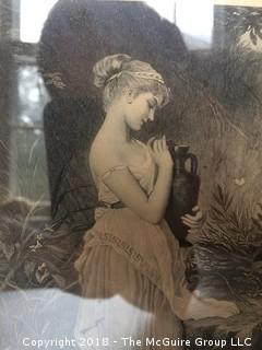 Etching of Psyche in Gold Frame