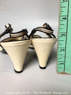 Vintage Chanel Cream Slingback Heels Size 38