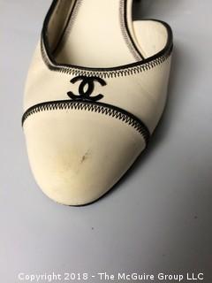 Vintage Chanel Cream Slingback Heels Size 38