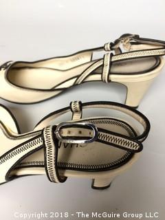 Vintage Chanel Cream Slingback Heels Size 38