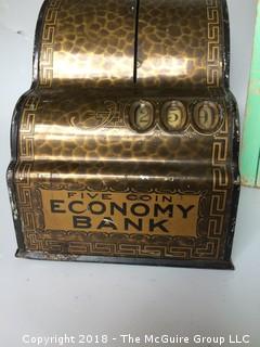 Early 1900s Charles Shonk Co. Pressed Steel Economy Bank