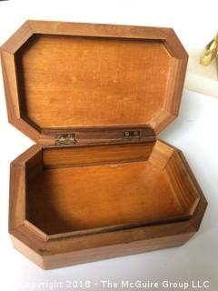 Collection of Old Boxes and Bowling Trophies