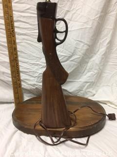 Table Lamp of Faux Rifle Base